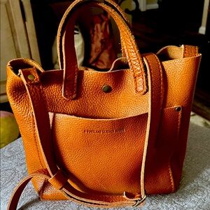 Portland Leather Rich Orange Shoulder Bag